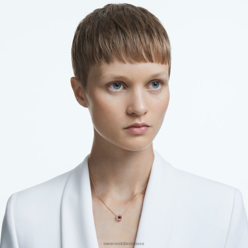 šumivý tanečný prívesok okrúhly strih, fialová, pozlátená ružovým zlatom B8ZNT295 Swarovski šperky - Image 2