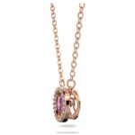 šumivý tanečný prívesok okrúhly strih, fialová, pozlátená ružovým zlatom B8ZNT295 Swarovski šperky - Image 5
