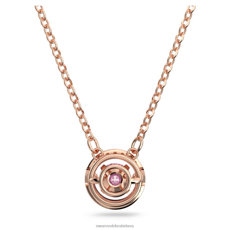 šumivý tanečný prívesok okrúhly strih, fialová, pozlátená ružovým zlatom B8ZNT295 Swarovski šperky - Image 6