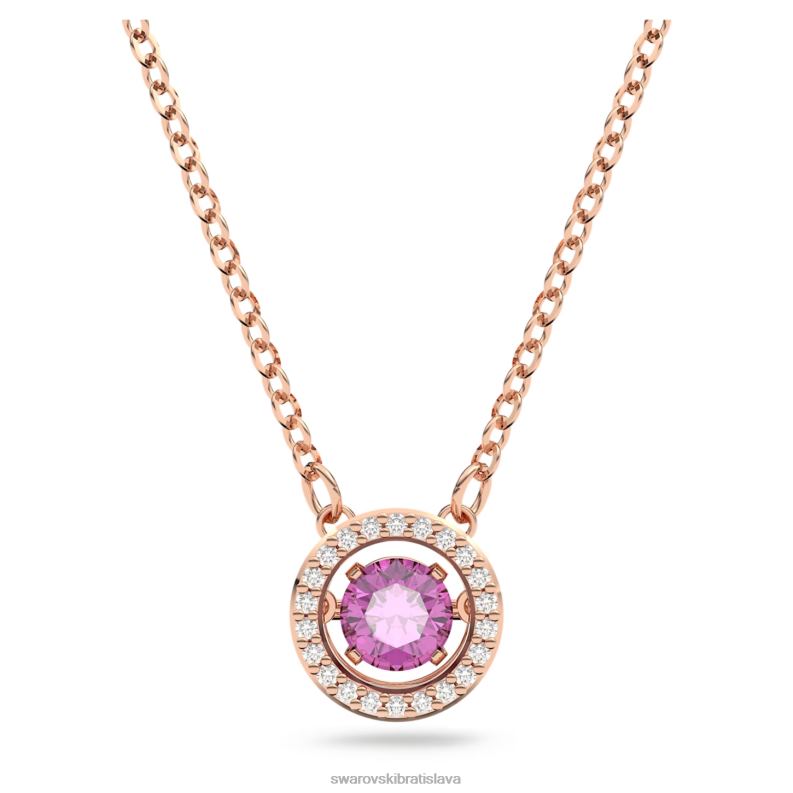 sumivy_tanecny_privesok_okruhly_strih_fialova_pozlatena_ruzovym_zlatom_b8znt295_swarovski_sperky.jpg šumivý tanečný prívesok okrúhly strih, fialová, pozlátená ružovým zlatom B8ZNT295 Swarovski šperky - Image 1