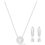šumivý tanečný set okrúhly výbrus, biely, rhodiovaný B8ZNT413 Swarovski šperky