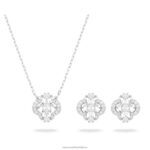 šumivý tanečný set zmiešané rezy, ďatelina, biela, rhodiované B8ZNT389 Swarovski šperky