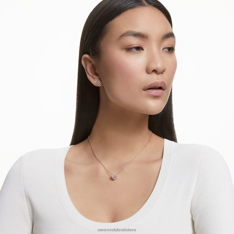 šumivý tanečný set zmiešané strihy, ďatelina, biela, pozlátené ružovým zlatom B8ZNT411 Swarovski šperky - Image 2