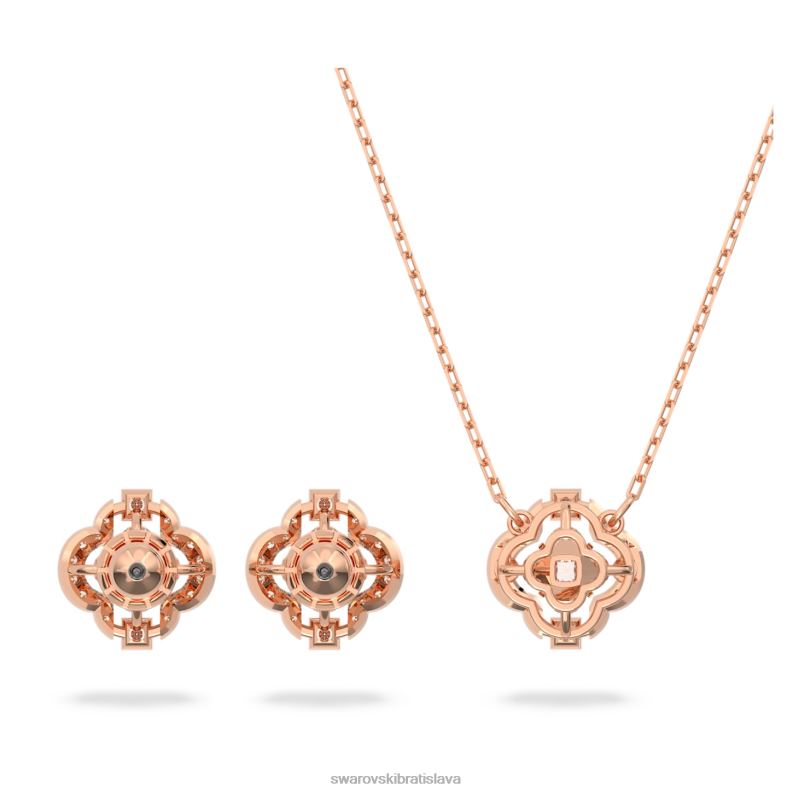 šumivý tanečný set zmiešané strihy, ďatelina, biela, pozlátené ružovým zlatom B8ZNT411 Swarovski šperky - Image 4