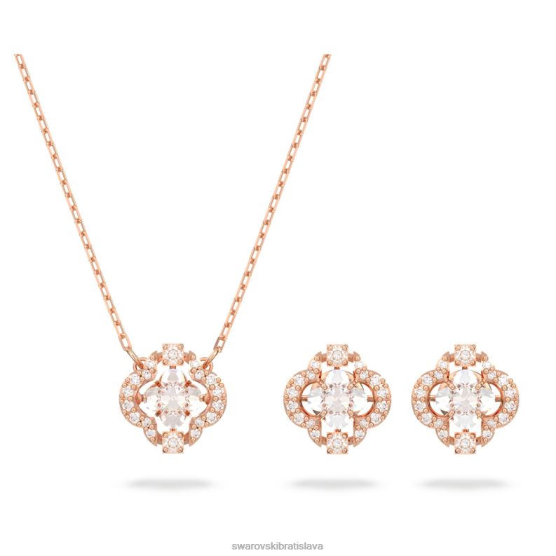 šumivý tanečný set zmiešané strihy, ďatelina, biela, pozlátené ružovým zlatom B8ZNT411 Swarovski šperky - Image 1