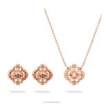 šumivý tanečný set zmiešané strihy, ďatelina, biela, pozlátené ružovým zlatom B8ZNT416 Swarovski šperky - Image 4