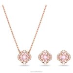 šumivý tanečný set zmiešané strihy, ďatelina, ružové, pozlátené ružovým zlatom B8ZNT390 Swarovski šperky