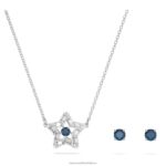 súprava stella zmiešané strihy, hviezdicové, modré, rhodiované B8ZNT408 Swarovski šperky