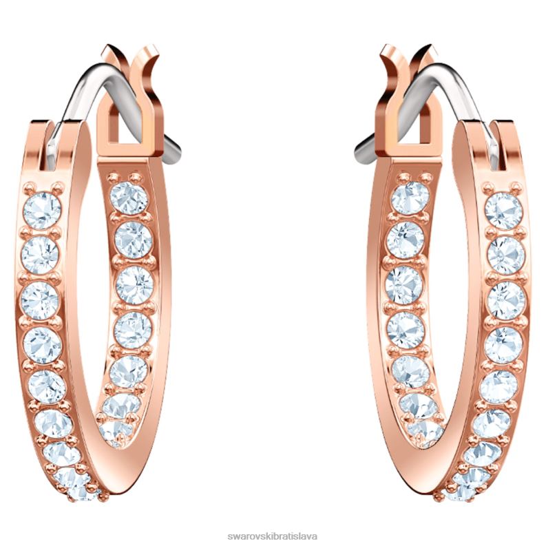 symbolické kruhové náušnice zlé oko, modré, pozlátené ružovým zlatom B8ZNT758 Swarovski šperky - Image 4