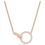 symbolický náhrdelník ručné, biele, pozlátené ružovým zlatom B8ZNT42 Swarovski šperky