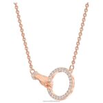 symbolický náhrdelník ručné, biele, pozlátené ružovým zlatom B8ZNT42 Swarovski šperky - Image 3