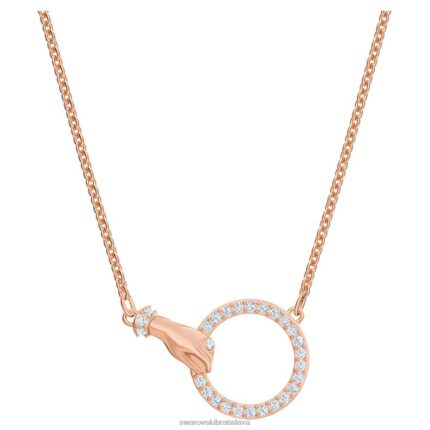 symbolický náhrdelník ručné, biele, pozlátené ružovým zlatom B8ZNT42 Swarovski šperky
