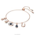 symbolický náramok nekonečno, zlé oko a podkova, modrá, pozlátené ružovým zlatom B8ZNT420 Swarovski šperky - Image 3