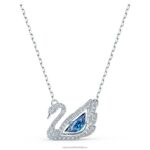 tanečný náhrdelník labuť labuť, modrá, rhodiovaná B8ZNT78 Swarovski šperky