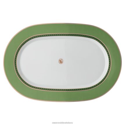 tanierový tanier signum porcelán, zelená B8ZNT1739 Swarovski dekorácie