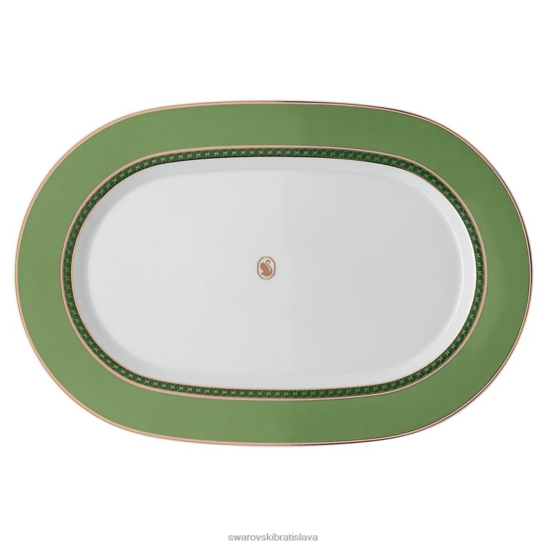 tanierovy_tanier_signum_porcelan_zelena_b8znt1739_swarovski_dekoracie.jpg tanierový tanier signum porcelán, zelená B8ZNT1739 Swarovski dekorácie - Image 1