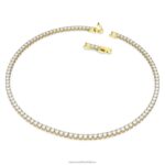 tenisový luxusný náhrdelník okrúhly výbrus, biely, pozlátený B8ZNT135 Swarovski šperky - Image 3