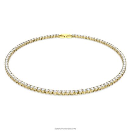 tenisový luxusný náhrdelník okrúhly výbrus, biely, pozlátený B8ZNT135 Swarovski šperky