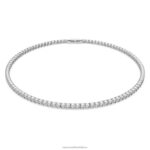 tenisový luxusný náhrdelník okrúhly výbrus, biely, rhodiovaný B8ZNT9 Swarovski šperky