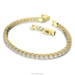 tenisový luxusný náramok okrúhly výbrus, biely, pozlátený B8ZNT585 Swarovski šperky - Image 3