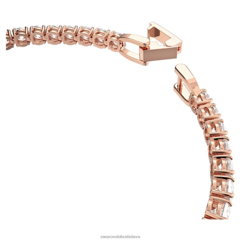 tenisový luxusný náramok okrúhly výbrus, biely, pozlátený ružovým zlatom B8ZNT553 Swarovski šperky - Image 4