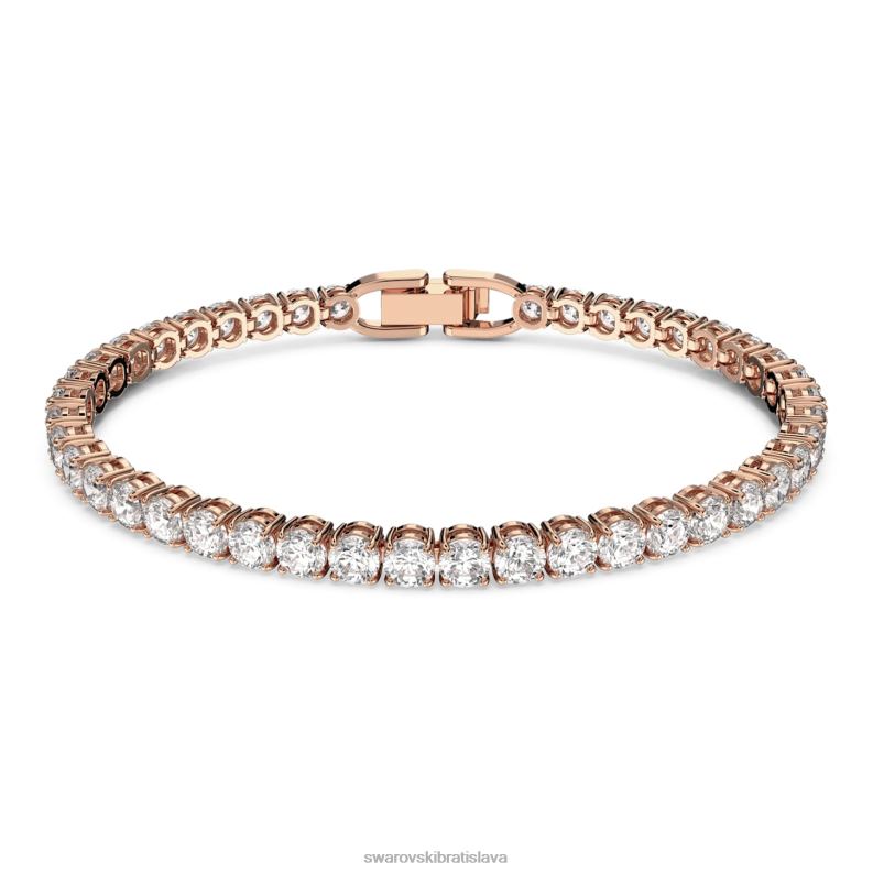 tenisový luxusný náramok okrúhly výbrus, biely, pozlátený ružovým zlatom B8ZNT553 Swarovski šperky - Image 1