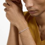 tenisový luxusný náramok okrúhly výbrus, biely, pozlátený ružovým zlatom B8ZNT573 Swarovski šperky - Image 2