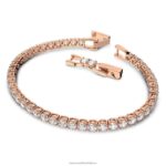 tenisový luxusný náramok okrúhly výbrus, biely, pozlátený ružovým zlatom B8ZNT573 Swarovski šperky - Image 3
