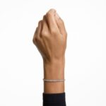 tenisový luxusný náramok okrúhly výbrus, biely, rhodiovaný B8ZNT556 Swarovski šperky - Image 2