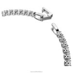 tenisový luxusný náramok okrúhly výbrus, biely, rhodiovaný B8ZNT556 Swarovski šperky - Image 4
