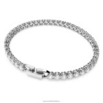 tenisový luxusný náramok okrúhly výbrus, biely, rhodiovaný B8ZNT562 Swarovski šperky - Image 5