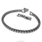 tenisový luxusný náramok okrúhly výbrus, sivý, ruténiový B8ZNT550 Swarovski šperky - Image 3