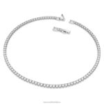 tenisový luxusný set okrúhly výbrus, biely, rhodiovaný B8ZNT412 Swarovski šperky - Image 3