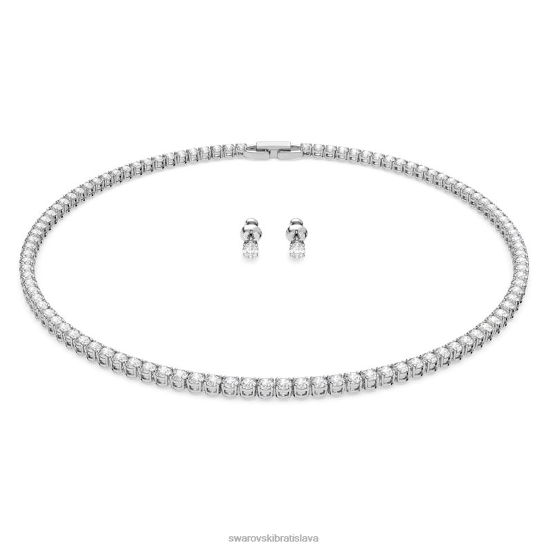 tenisovy_luxusny_set_okruhly_vybrus_biely_rhodiovany_b8znt412_swarovski_sperky.jpg tenisový luxusný set okrúhly výbrus, biely, rhodiovaný B8ZNT412 Swarovski šperky - Image 1