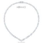 tenisový luxusný set zmiešané rezy, biele, rhodiované B8ZNT409 Swarovski šperky - Image 2