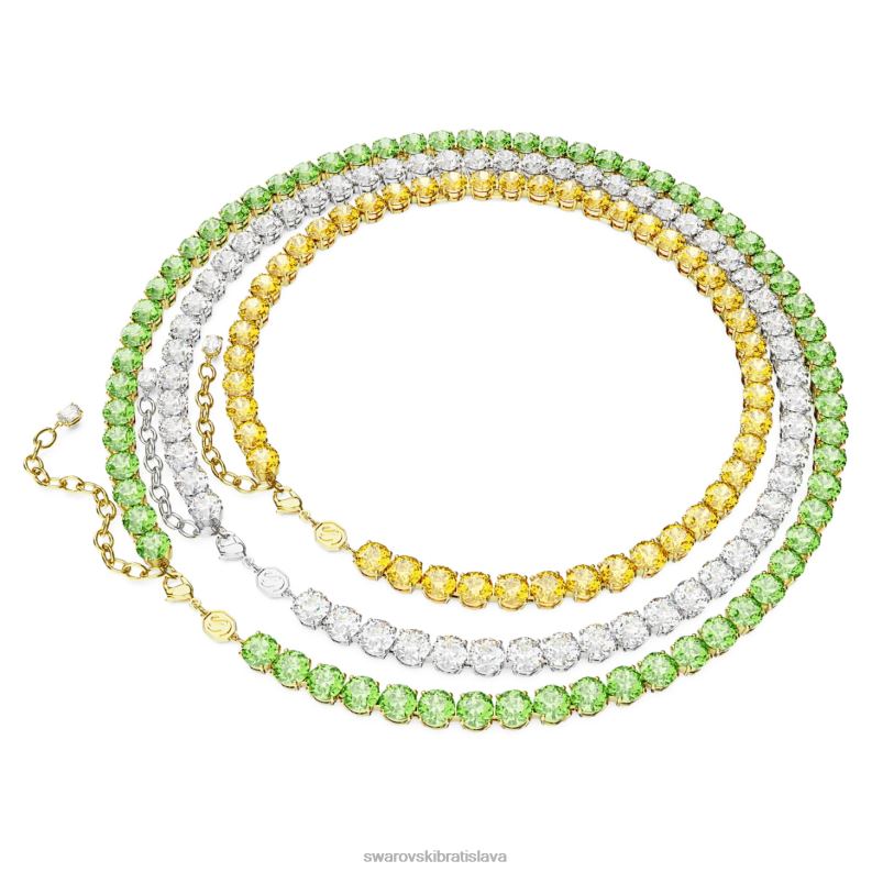 tenisový náhrdelník matrix okrúhly strih, viacfarebný, povrchová úprava zmiešaný kov B8ZNT140 Swarovski šperky - Image 5