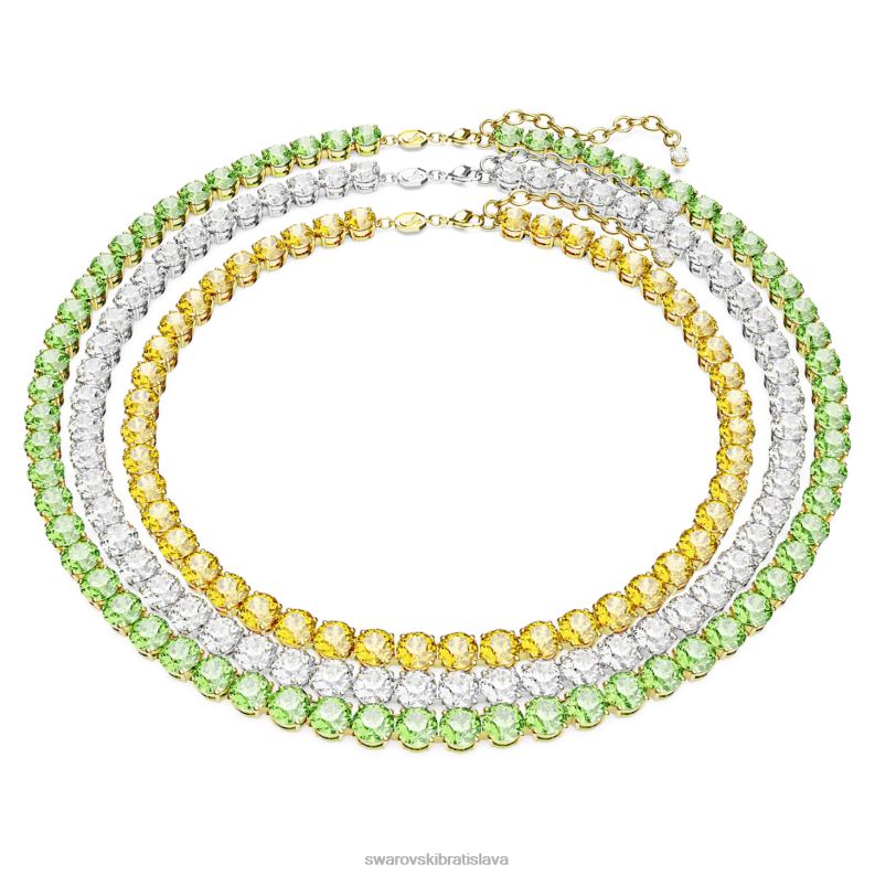 tenisový náhrdelník matrix okrúhly strih, viacfarebný, povrchová úprava zmiešaný kov B8ZNT140 Swarovski šperky - Image 1