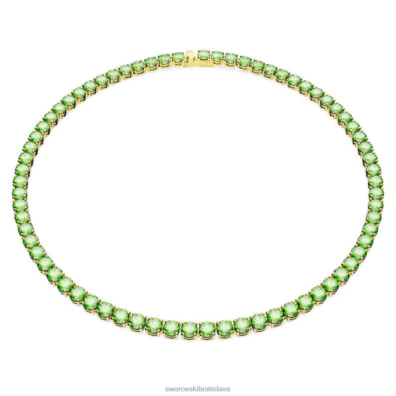 tenisovy_nahrdelnik_matrix_okruhly_strih_zelena_pozlatena_b8znt6_swarovski_sperky.jpg tenisový náhrdelník matrix okrúhly strih, zelená, pozlátená B8ZNT6 Swarovski šperky - Image 1