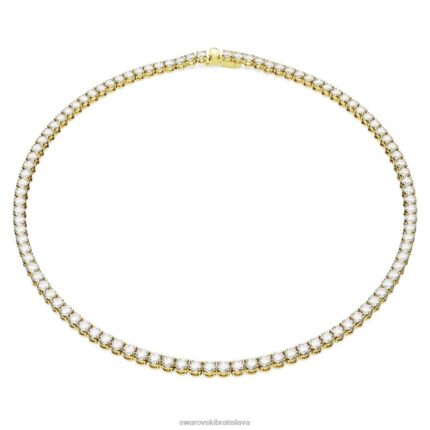 tenisový náhrdelník matrix okrúhly výbrus, biely, pozlátený B8ZNT2 Swarovski šperky