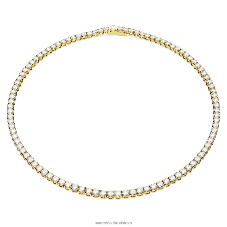 tenisovy_nahrdelnik_matrix_okruhly_vybrus_biely_pozlateny_b8znt2_swarovski_sperky.jpg tenisový náhrdelník matrix okrúhly výbrus, biely, pozlátený B8ZNT2 Swarovski šperky - Image 1