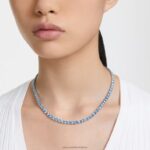 tenisový náhrdelník matrix okrúhly výbrus, modrá, rhodiovaná B8ZNT7 Swarovski šperky - Image 2