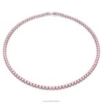 tenisový náhrdelník matrix okrúhly výbrus, ružová, rhodiovaná B8ZNT3 Swarovski šperky