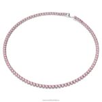 tenisový náhrdelník matrix okrúhly výbrus, ružová, rhodiovaná B8ZNT3 Swarovski šperky - Image 3