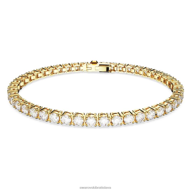 tenisovy_naramok_matrix_okruhly_vybrus_biely_pozlateny_b8znt547_swarovski_sperky.jpg tenisový náramok matrix okrúhly výbrus, biely, pozlátený B8ZNT547 Swarovski šperky - Image 1