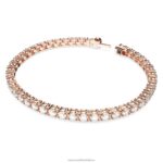 tenisový náramok matrix okrúhly výbrus, biely, pozlátený ružovým zlatom B8ZNT552 Swarovski šperky - Image 3