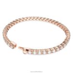 tenisový náramok matrix okrúhly výbrus, biely, pozlátený ružovým zlatom B8ZNT552 Swarovski šperky - Image 5