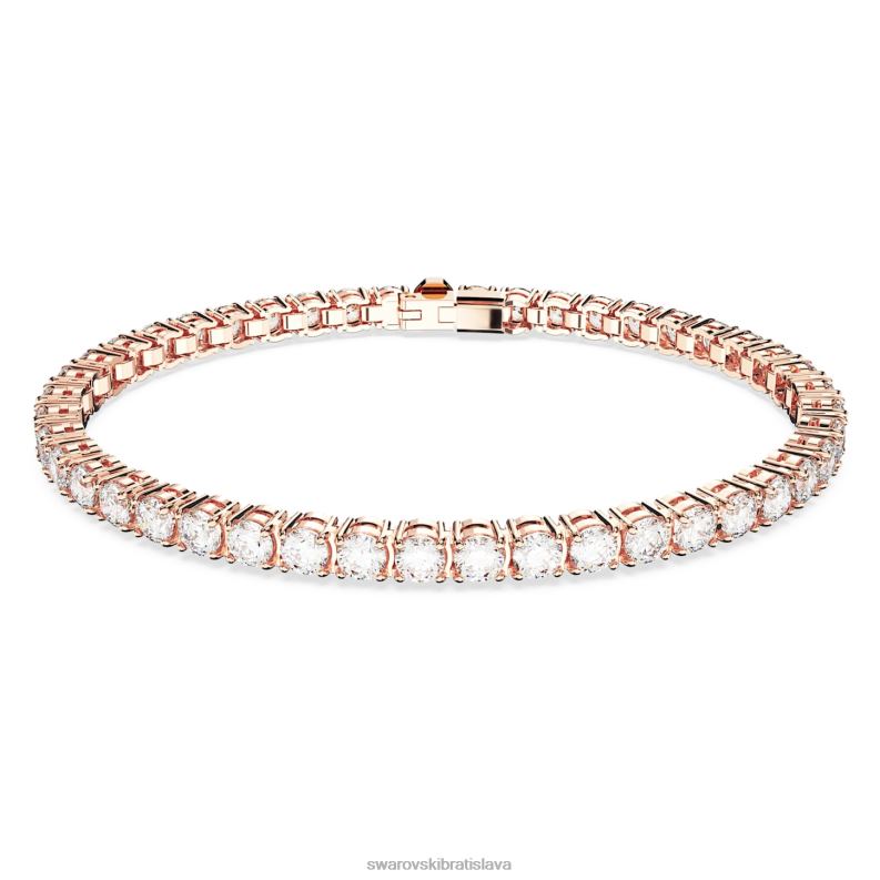 tenisovy_naramok_matrix_okruhly_vybrus_biely_pozlateny_ruzovym_zlatom_b8znt552_swarovski_sperky.jpg tenisový náramok matrix okrúhly výbrus, biely, pozlátený ružovým zlatom B8ZNT552 Swarovski šperky - Image 1