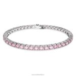 tenisový náramok matrix okrúhly výbrus, ružová, rhodiovaná B8ZNT554 Swarovski šperky