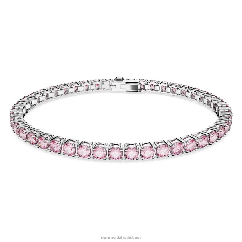 tenisovy_naramok_matrix_okruhly_vybrus_ruzova_rhodiovana_b8znt554_swarovski_sperky.jpg tenisový náramok matrix okrúhly výbrus, ružová, rhodiovaná B8ZNT554 Swarovski šperky - Image 1