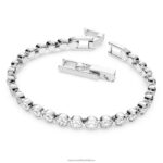 tenisový náramok okrúhly výbrus, biely, rhodiovaný B8ZNT548 Swarovski šperky - Image 3